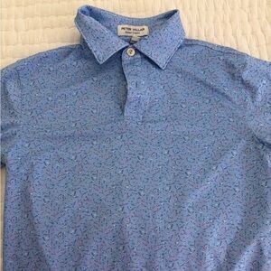Peter Millar Light Blue Polo with Parrot pattern Kids